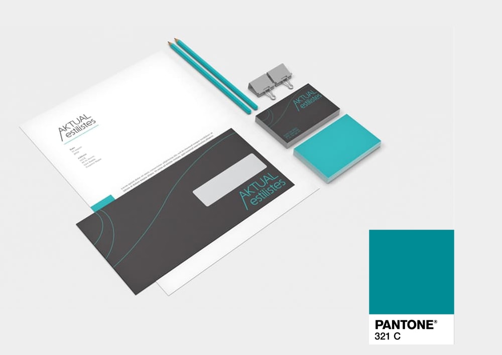 Papelería corporativa para peluquería Aktual Estilistes