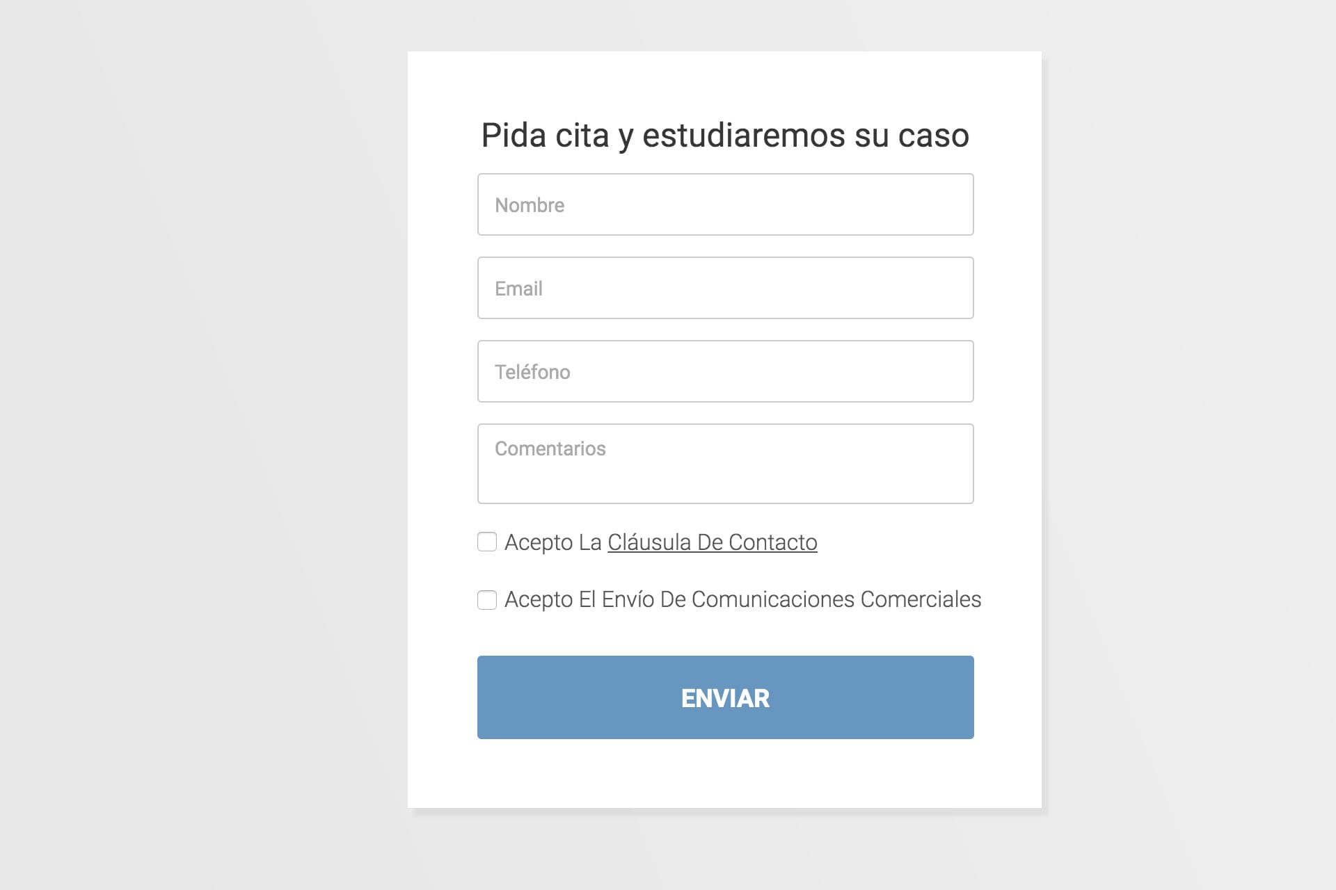 Landing Page Clínica Birbe call to action