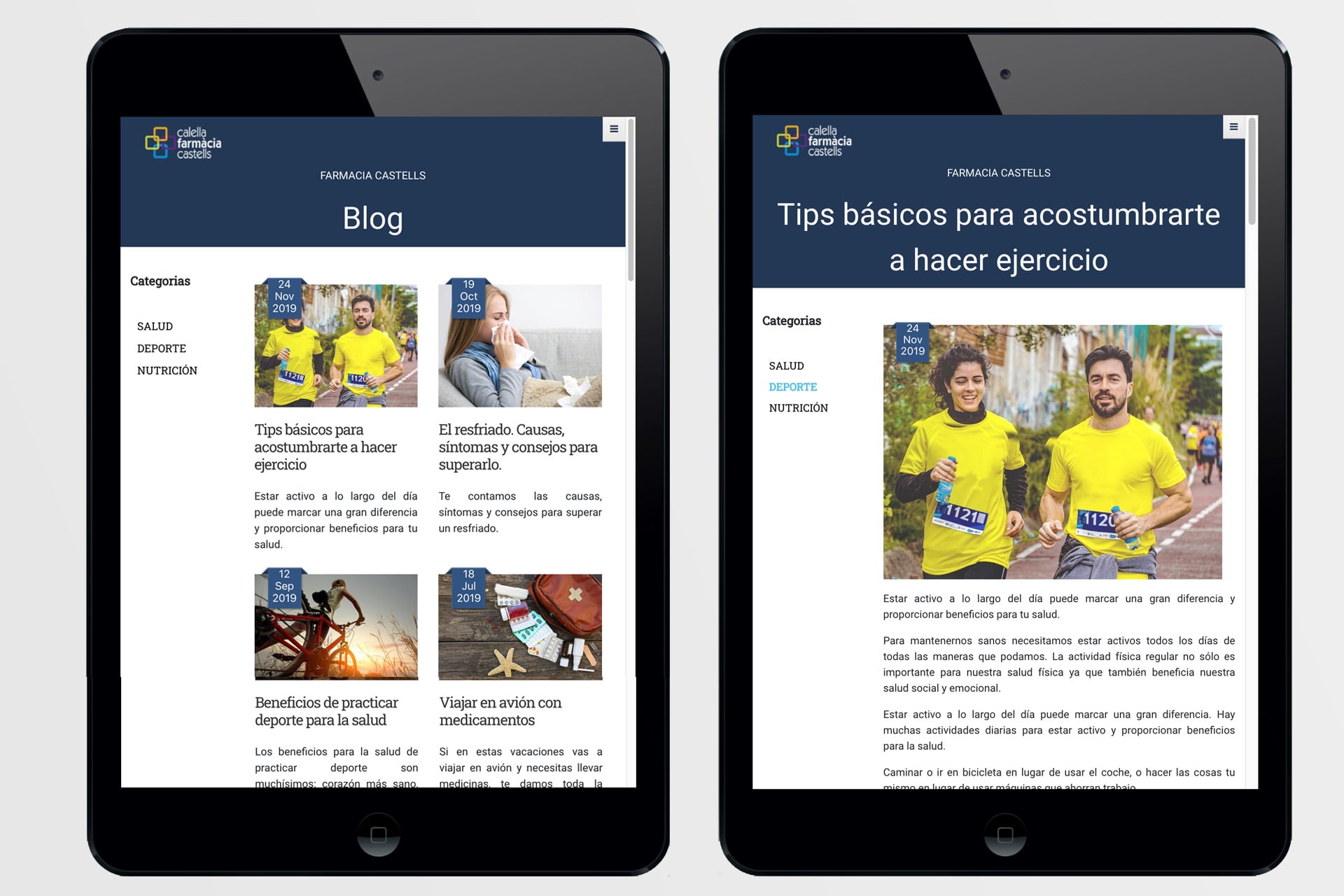 Blog para Farmacia Castells