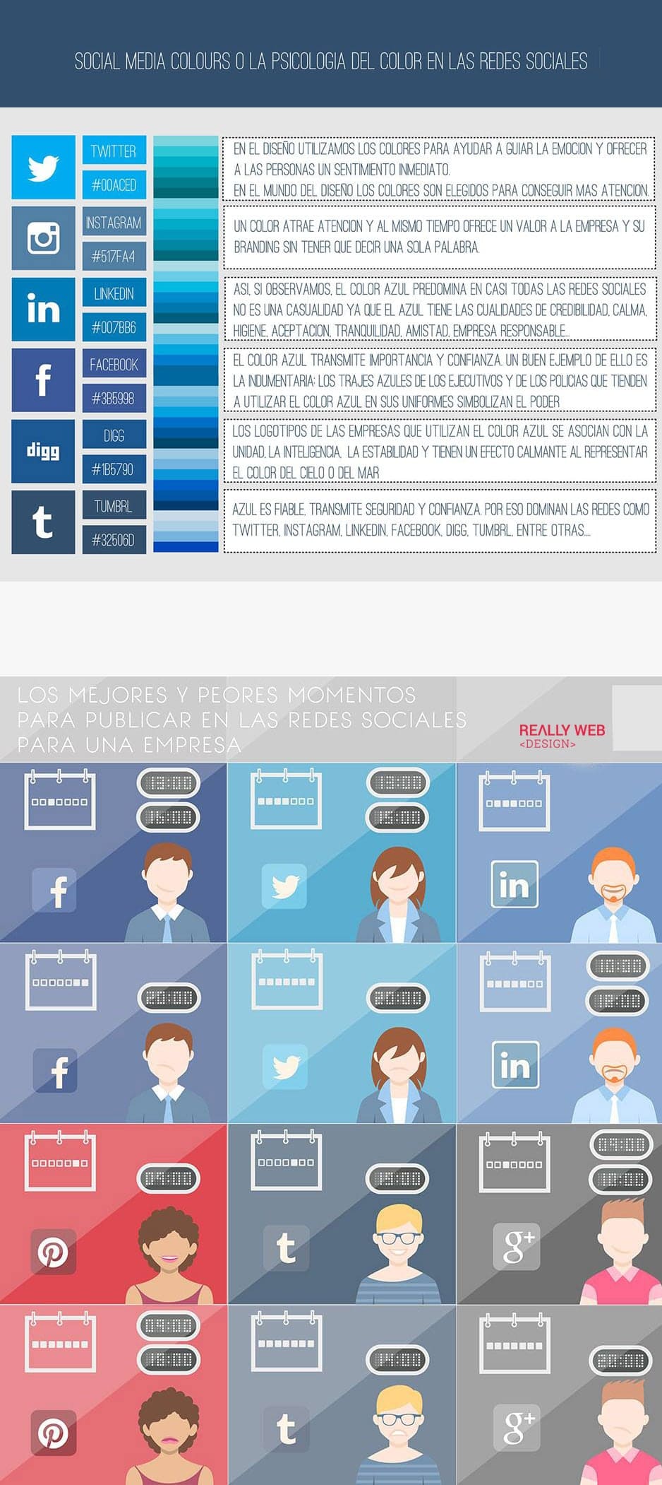 infografía social media colors