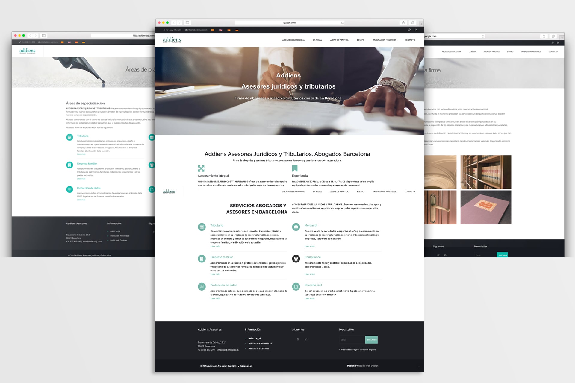 Diseño de página web corporativa para Addiens Asesores Jurídicos y Tributarios